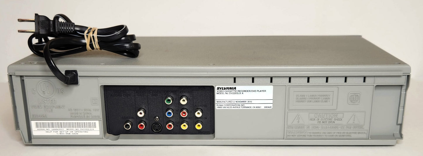 Sylvania DV220SL8 VCR/DVD Player Combo - Rear