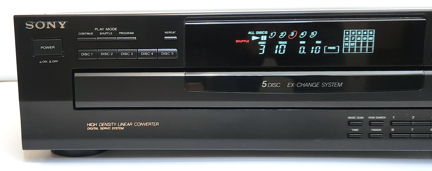 Sony CDP-C245 5-Disc Carousel CD Changer - Left