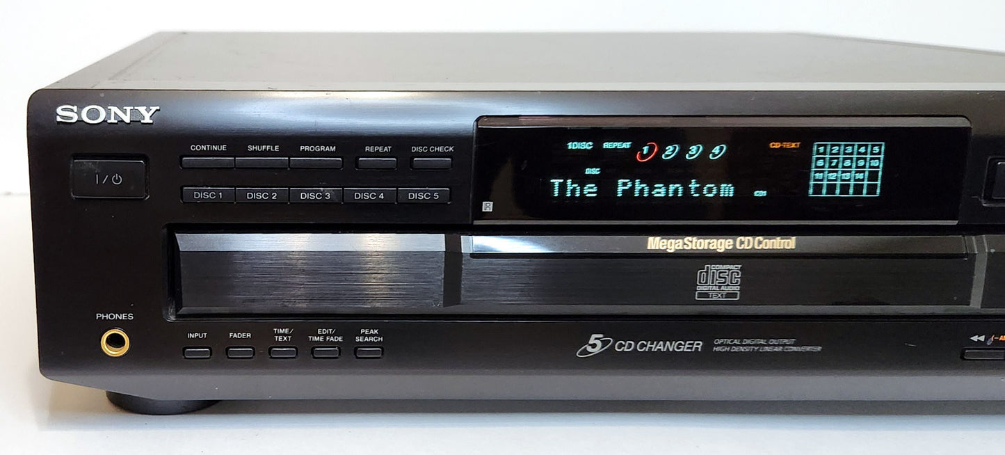 Sony CDP-CE525 5-Disc Carousel CD Changer - Left