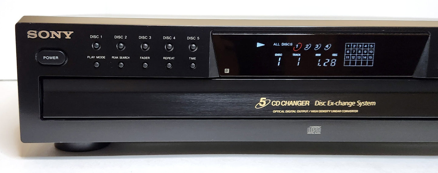 Sony CDP-CE375 5-Disc Carousel CD Changer - Left