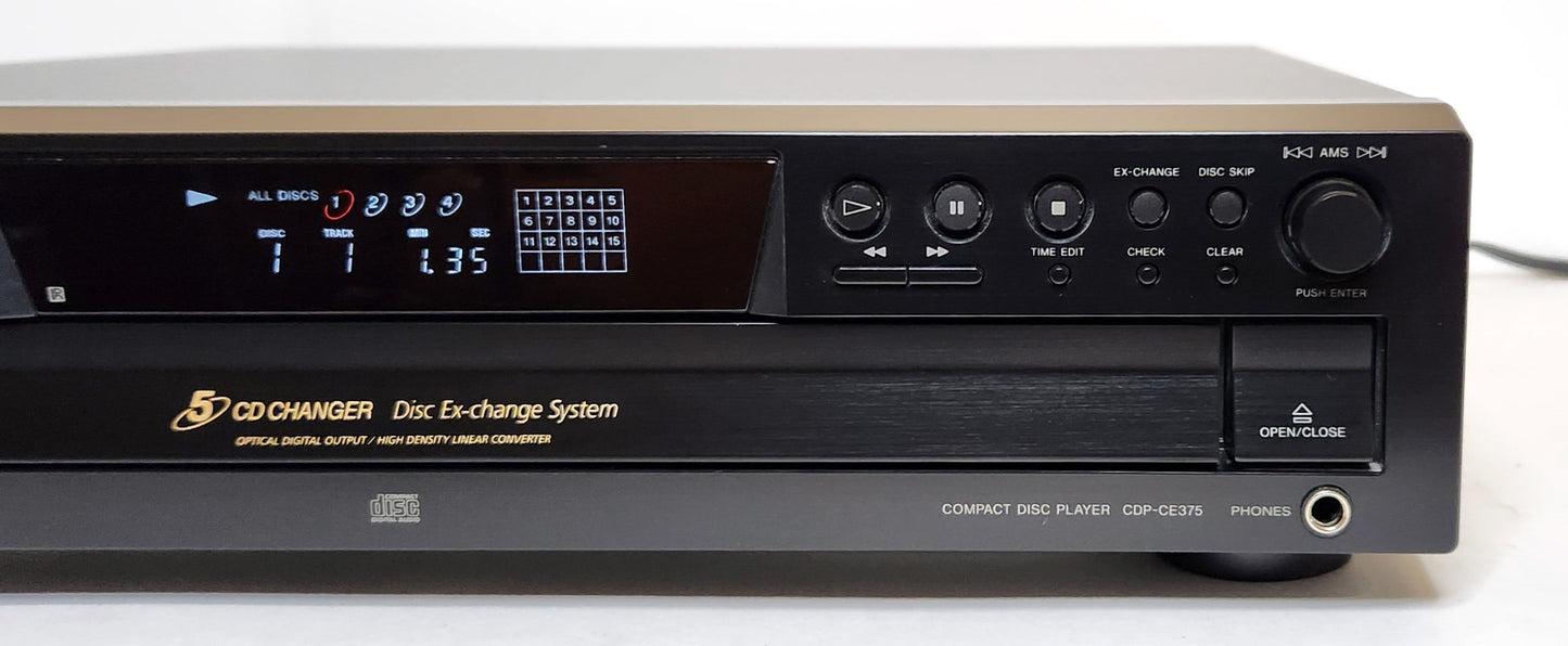 Sony CDP-CE375 5-Disc Carousel CD Changer - Right