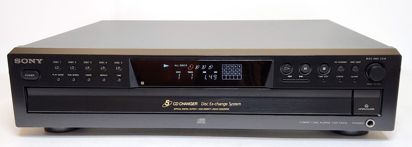 Sony CDP-CE375 5-Disc Carousel CD Changer - Front