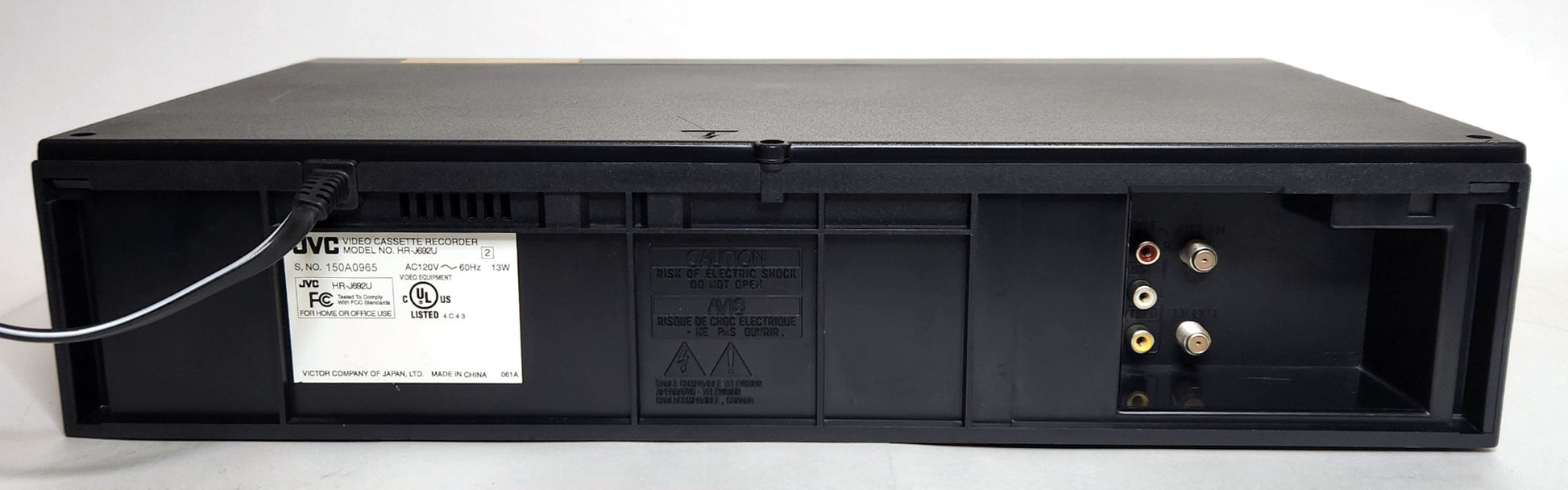 JVC HR-J692U VCR, 4-Head Hi-Fi Stereo - Rear