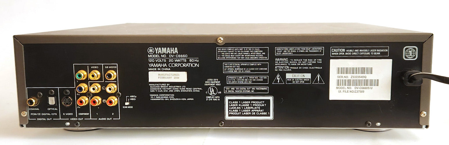 Yamaha DV-C6660 Natural Sound DVD/CD Player, 5 Disc Carousel Changer - Rear