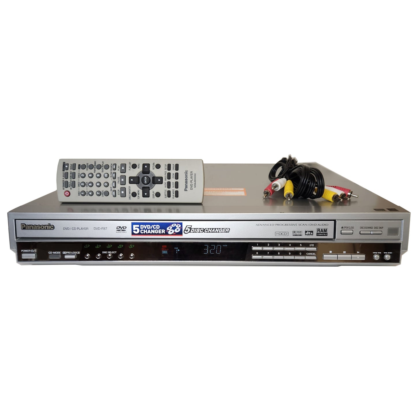 Panasonic DVD-F87 DVD/CD Player, 5 Disc Carousel Changer