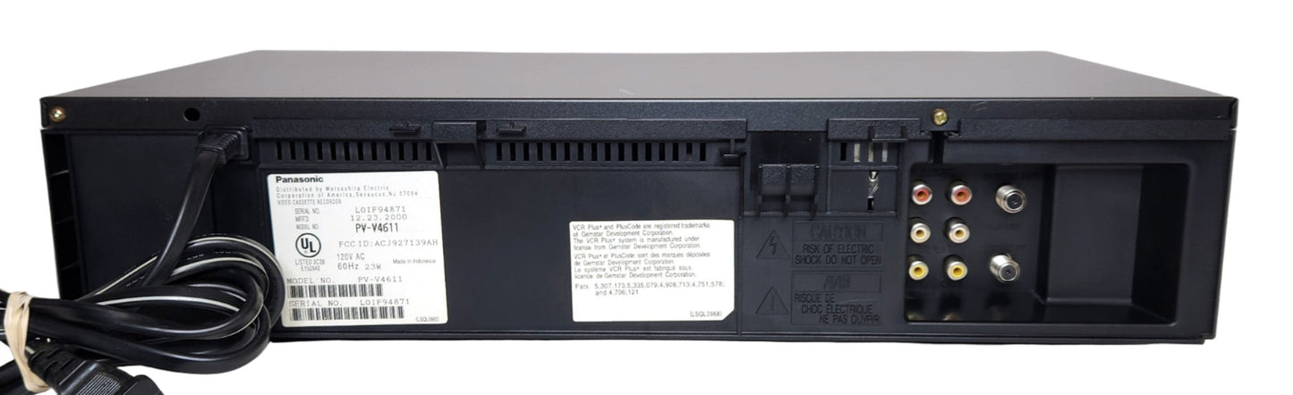 Panasonic PV-V4611 Omnivision VCR, 4-Head Hi-Fi Stereo - Rear