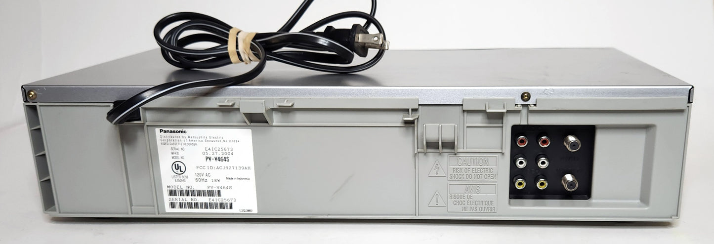 Panasonic PV-V464S Omnivision VCR, 4-Head Hi-Fi Stereo - Rear