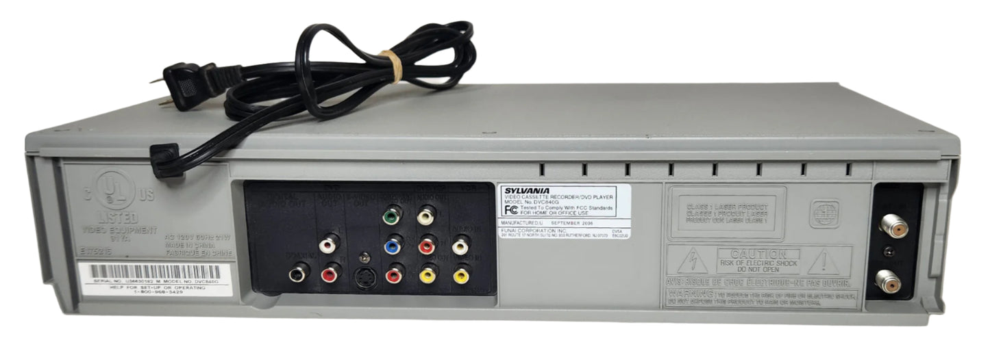 Sylvania DVC840G VCR/DVD Player Combo - Rear
