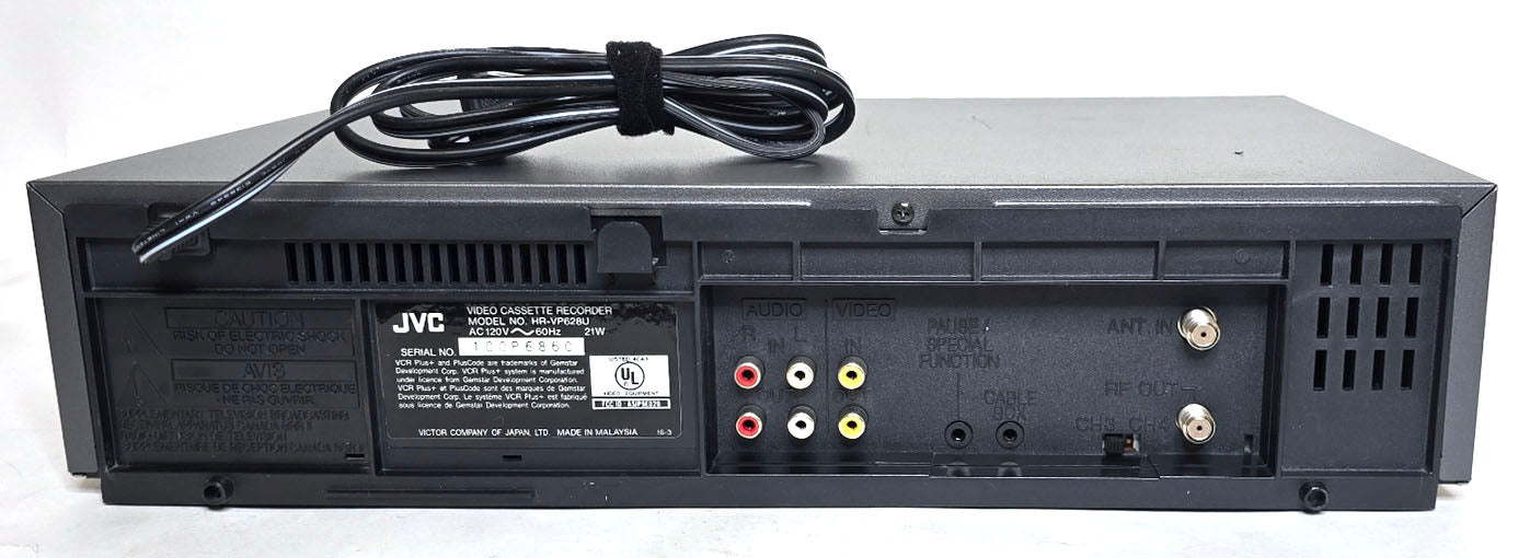 JVC HR-VP628U VCR, 4-Head Hi-Fi Stereo, Flying Erase - Rear