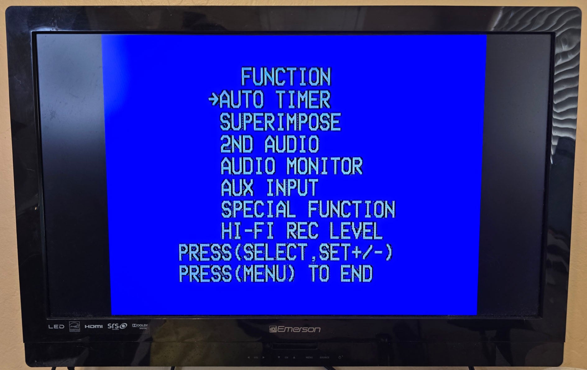 JVC HR-VP628U VCR, 4-Head Hi-Fi Stereo, Flying Erase - Menu