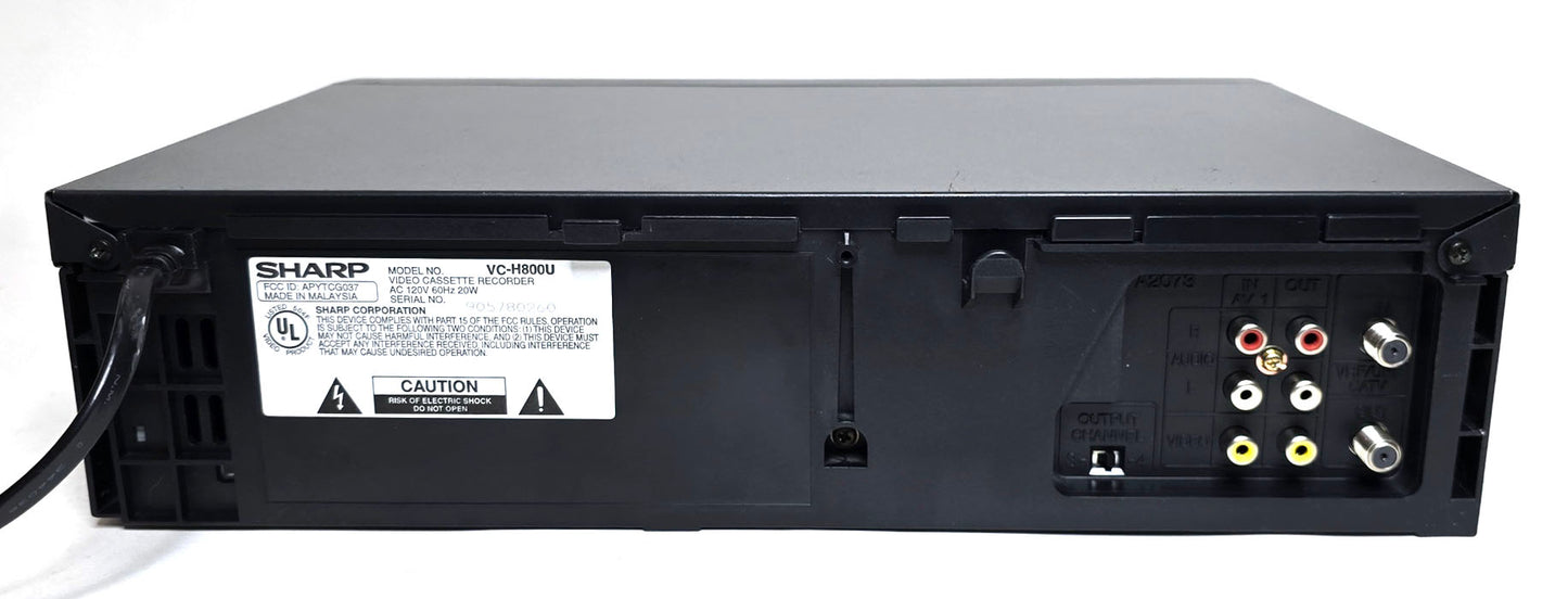 Sharp VC-H800U VCR, 4-Head Hi-Fi Stereo - Rear