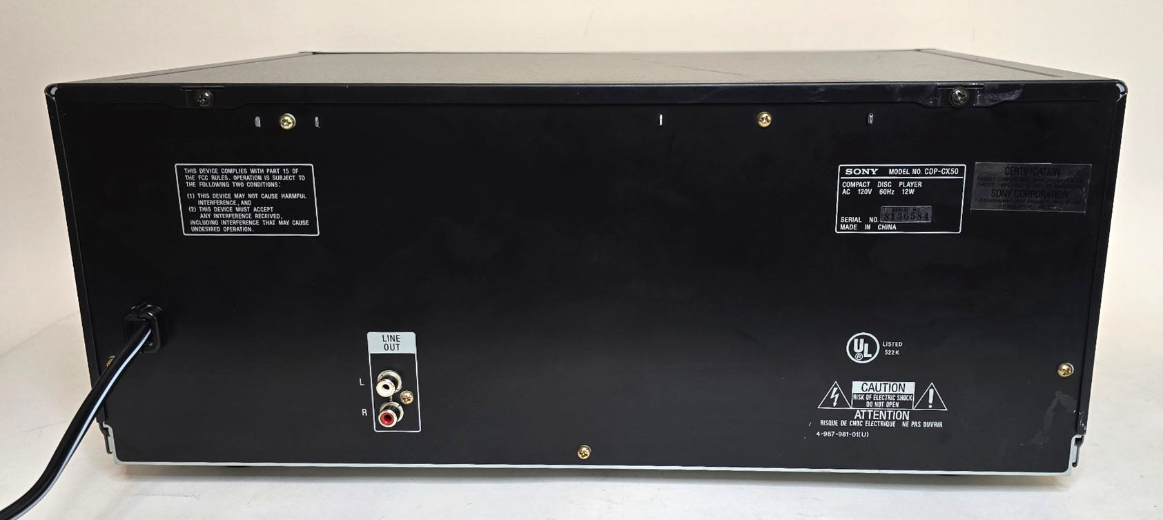 Sony CDP-CX50 MegaStorage 50+1 CD Changer - Rear