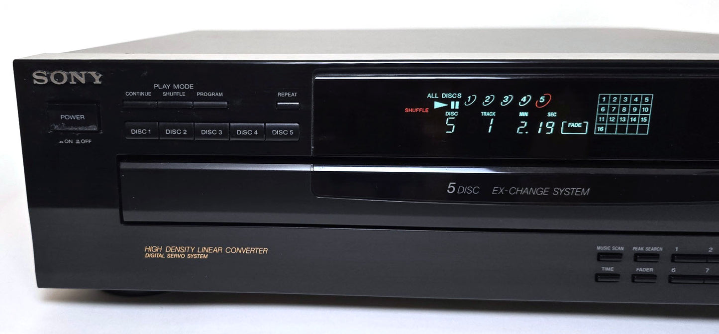 Sony CDP-C245 5-Disc Carousel CD Changer - Left
