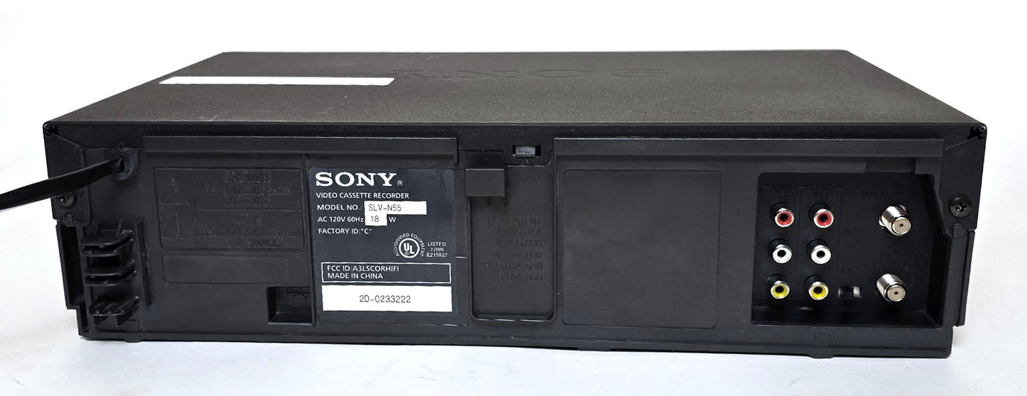 Sony SLV-N55 VCR, 4-Head Hi-Fi Stereo - Rear