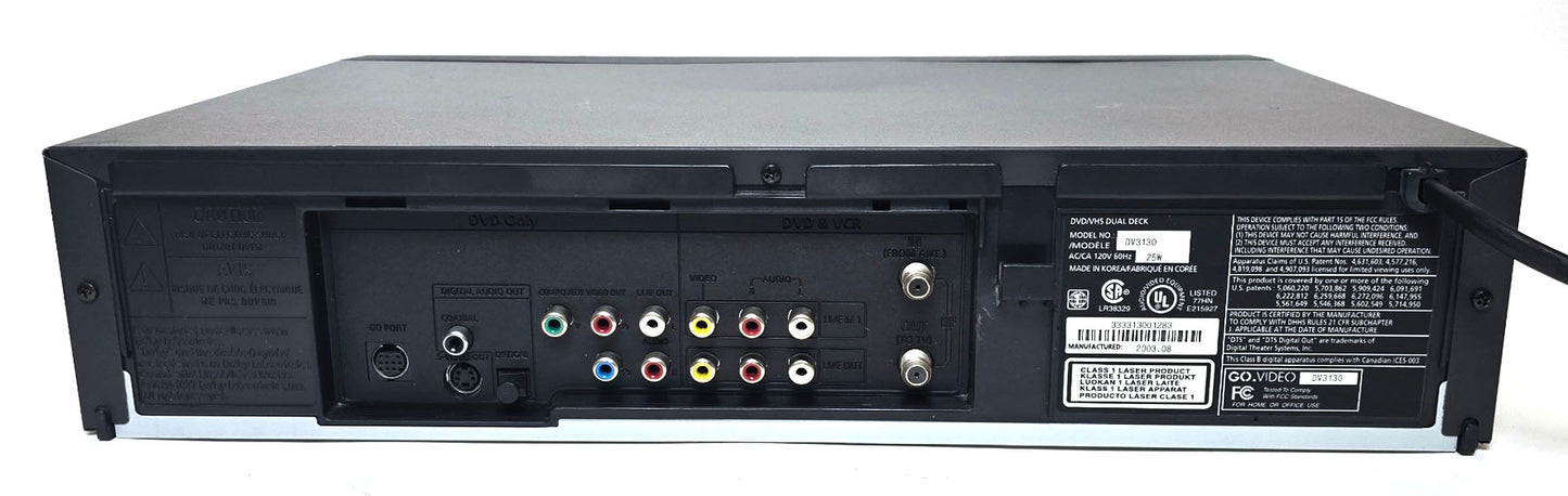 GoVideo DV3130 VCR/DVD Player Combo - Rear
