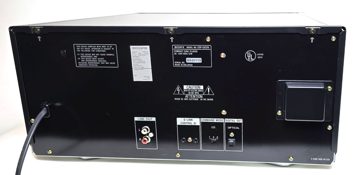 Sony CDP-CX220 MegaStorage 200 CD Changer - Rear