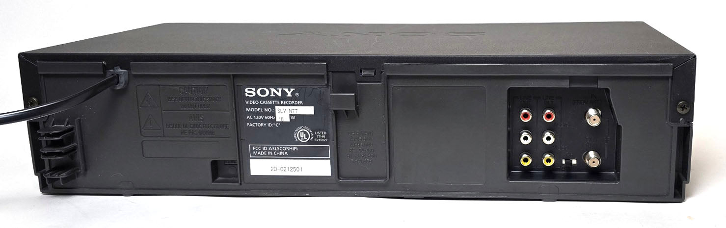 Sony SLV-N77 VCR, 4-Head Hi-Fi Stereo - Rear
