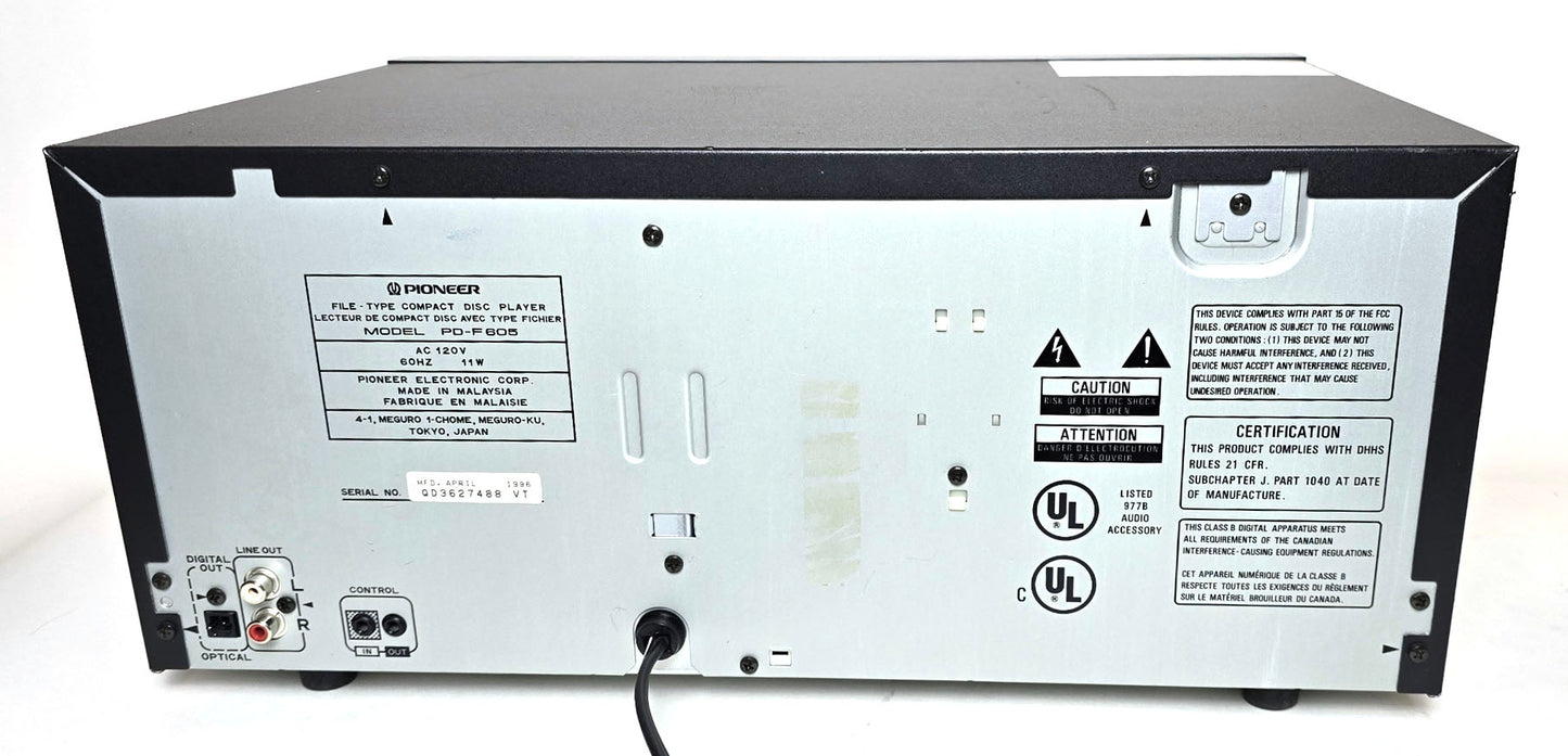 Pioneer PD-F605 25-Disc CD Changer - Rear