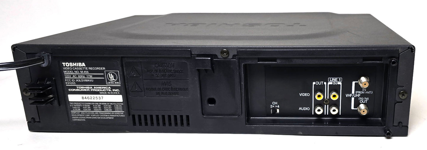 Toshiba M-456 VCR, 4-Head Mono - Rear