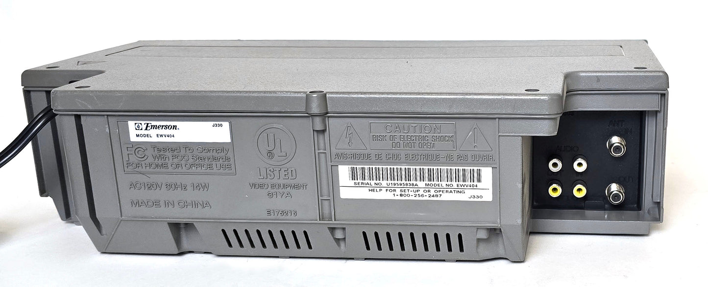 Emerson EWV404 VCR, 4-Head Mono - Rear