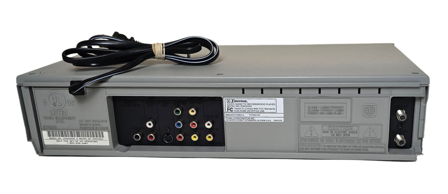 Emerson EWD2004 VCR/DVD Player Combo - Rear