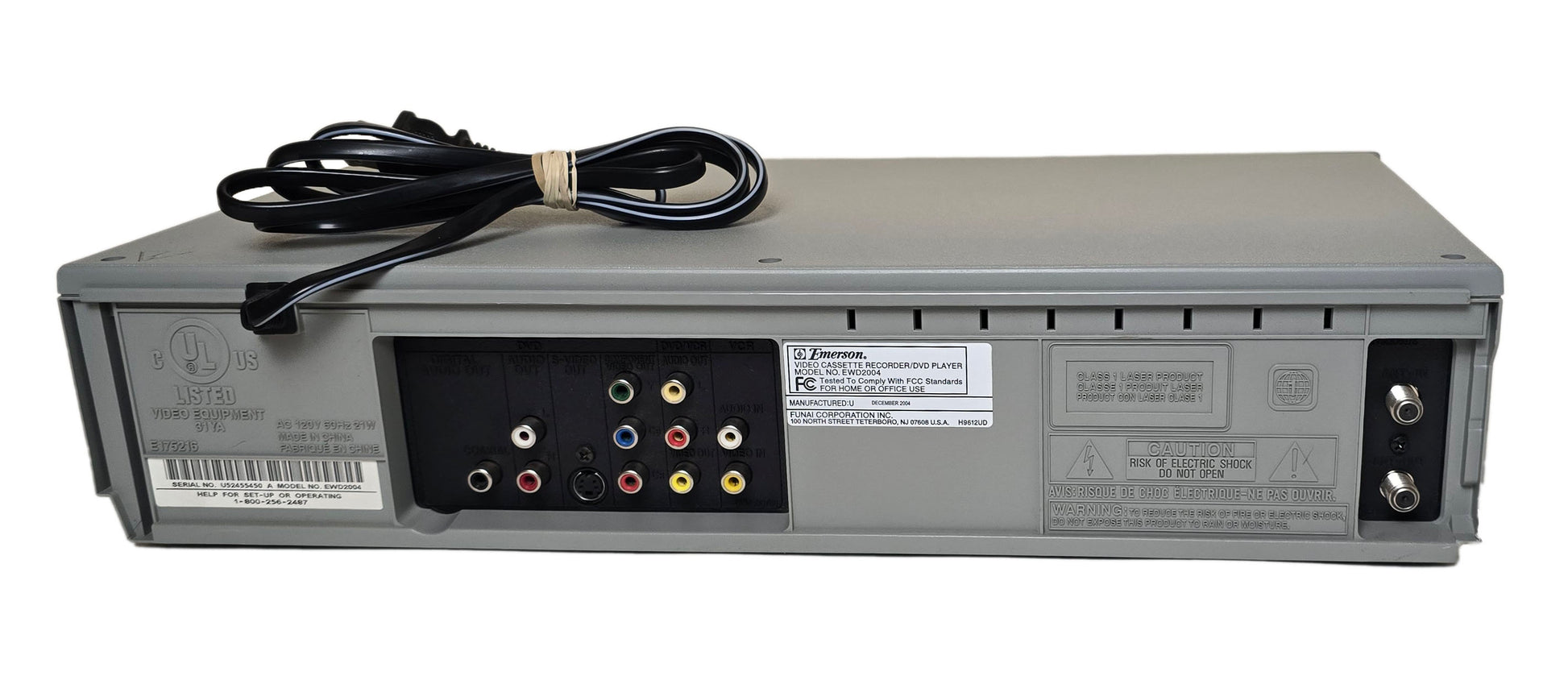 Emerson EWD2004 VCR/DVD Player Combo - Rear