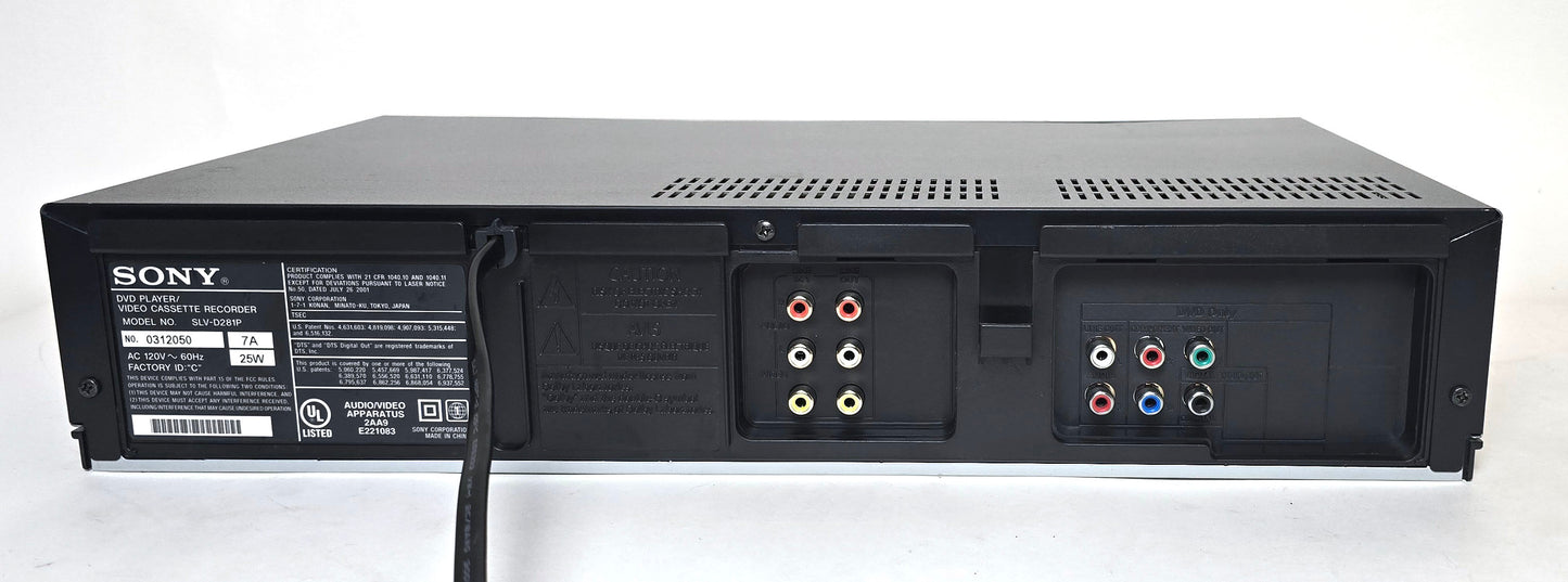 Sony SLV-D281P VCR/DVD Player Combo - Rear