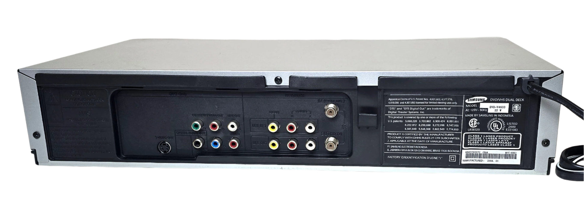 Samsung DVD-V4600 VCR/DVD Player Combo - Rear