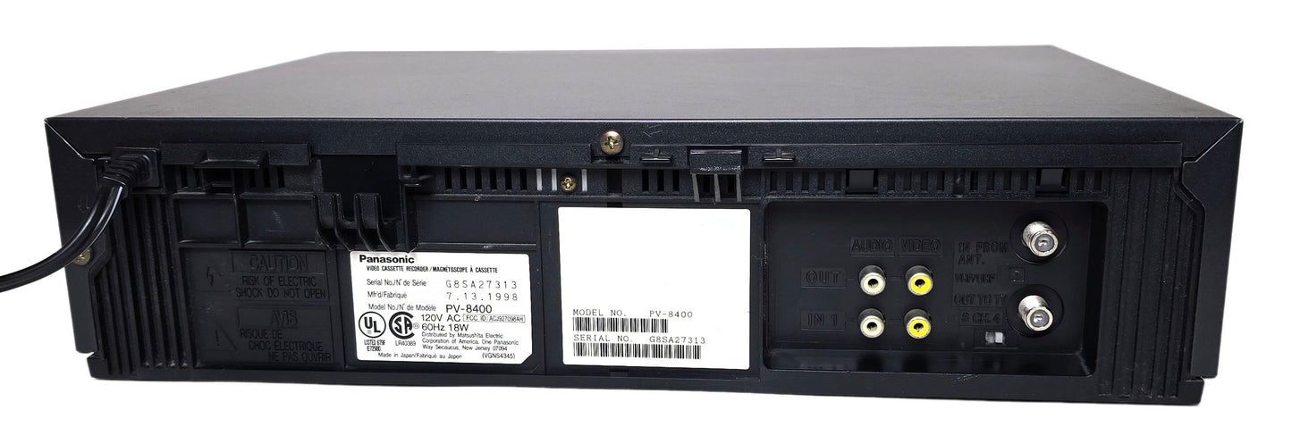 Panasonic PV-8400 Omnivision VCR, 4-Head Mono - Rear