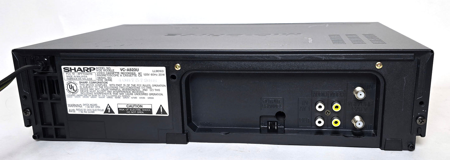 Sharp VC-A523U VCR, 4-Head Mono - Rear