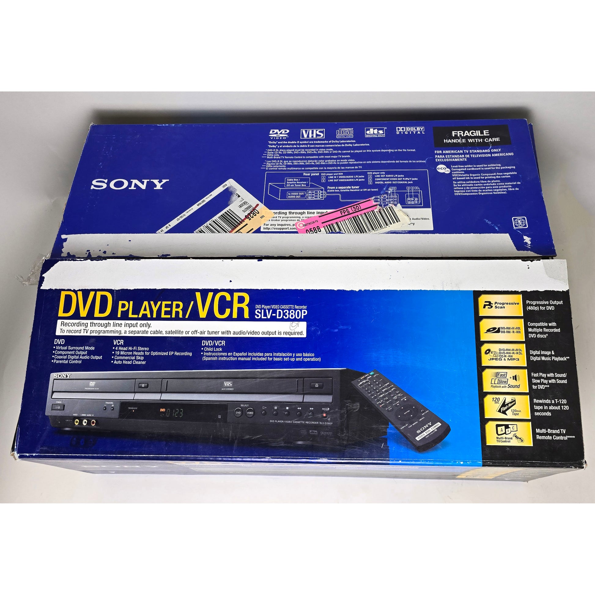 Sony SLV-D380P VCR/DVD Player Combo - New Open Box