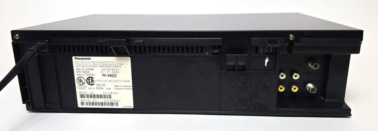 Panasonic PV-V4022 Omnivision VCR, 4-Head Mono - Rear