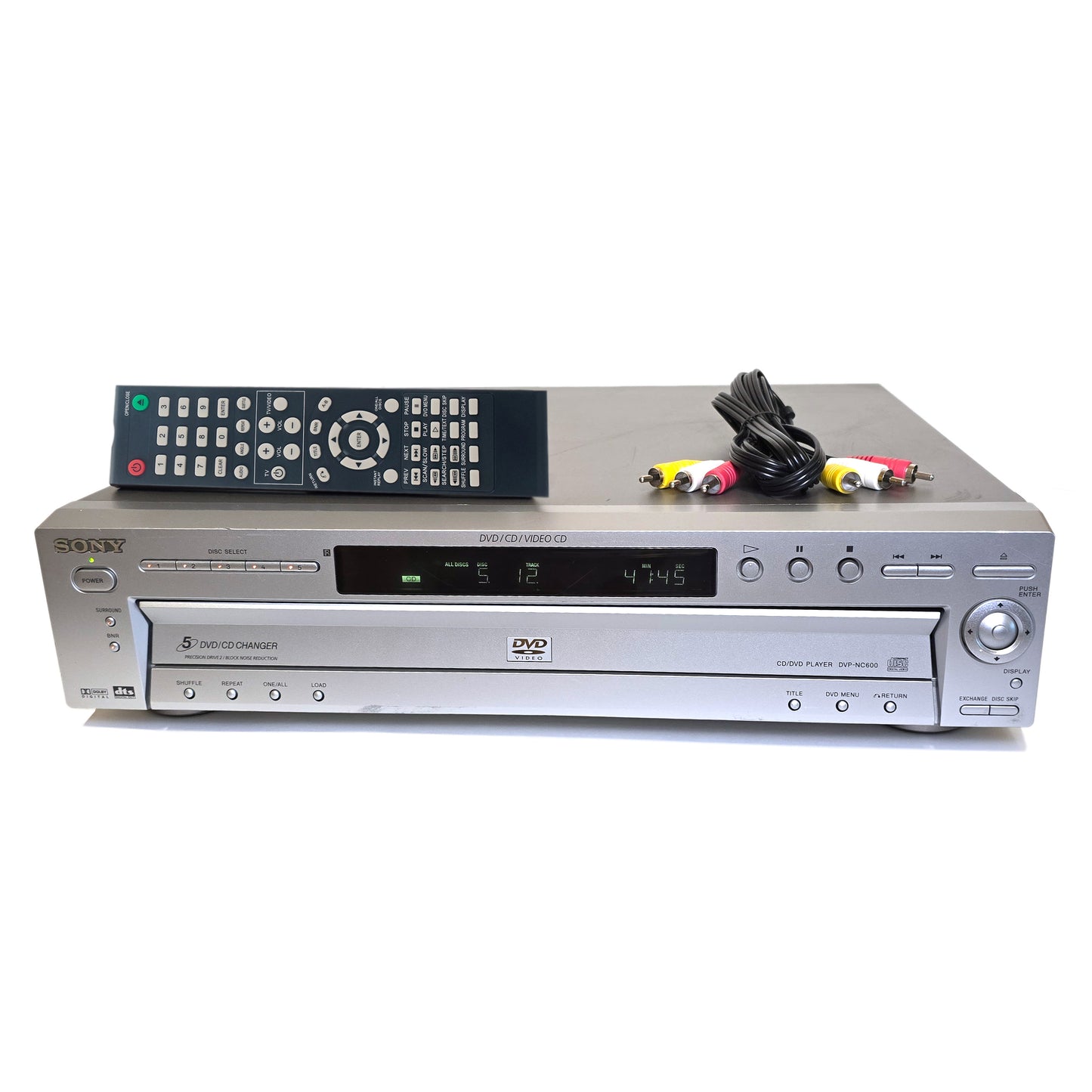 Sony DVP-NC600 DVD/CD Player, 5 Disc Carousel Changer, Silver