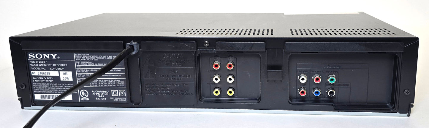 Sony SLV-D380P VCR/DVD Player Combo - Rear