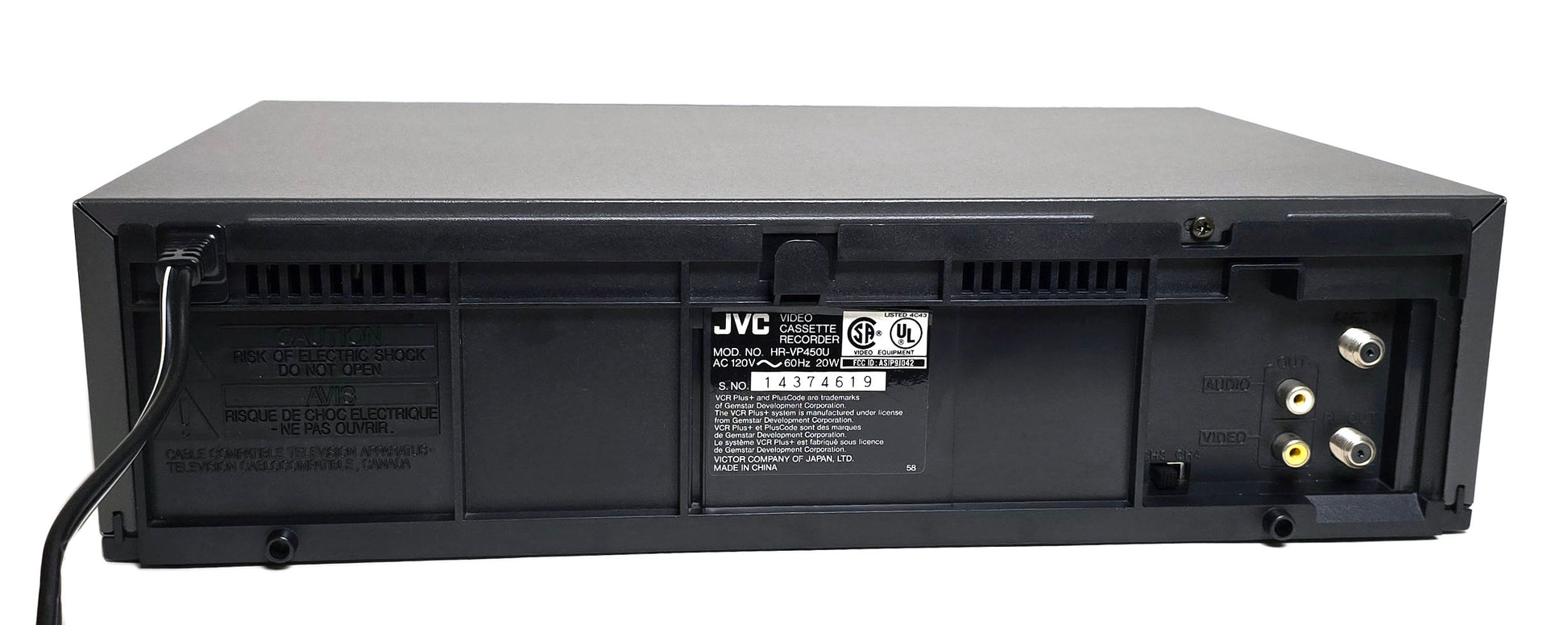 JVC HR-VP450U VCR, 4-Head Mono - Rear