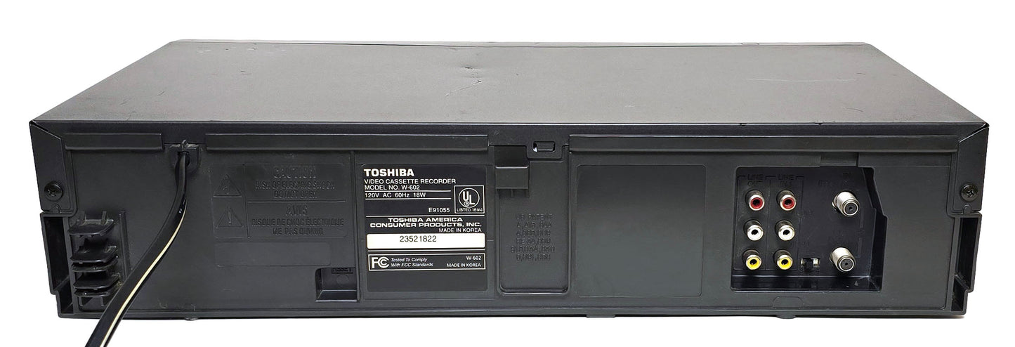 Toshiba W-602 VCR, 4-Head Hi-Fi Stereo - Rear