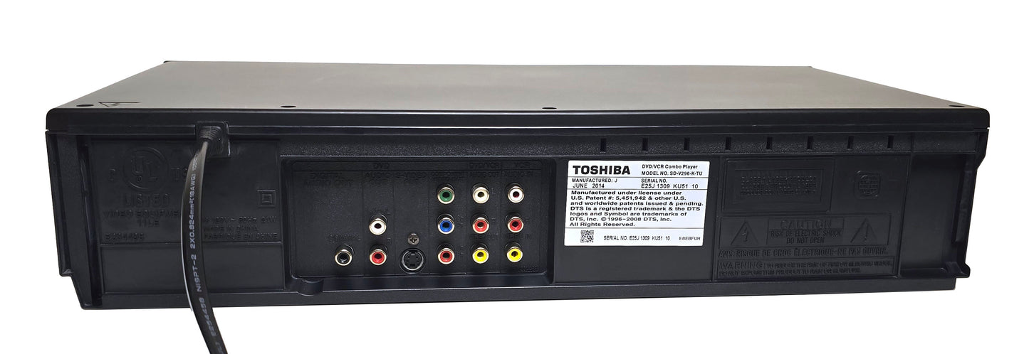 Toshiba SD-V296-K-TU VCR/DVD Player Combo - Rear