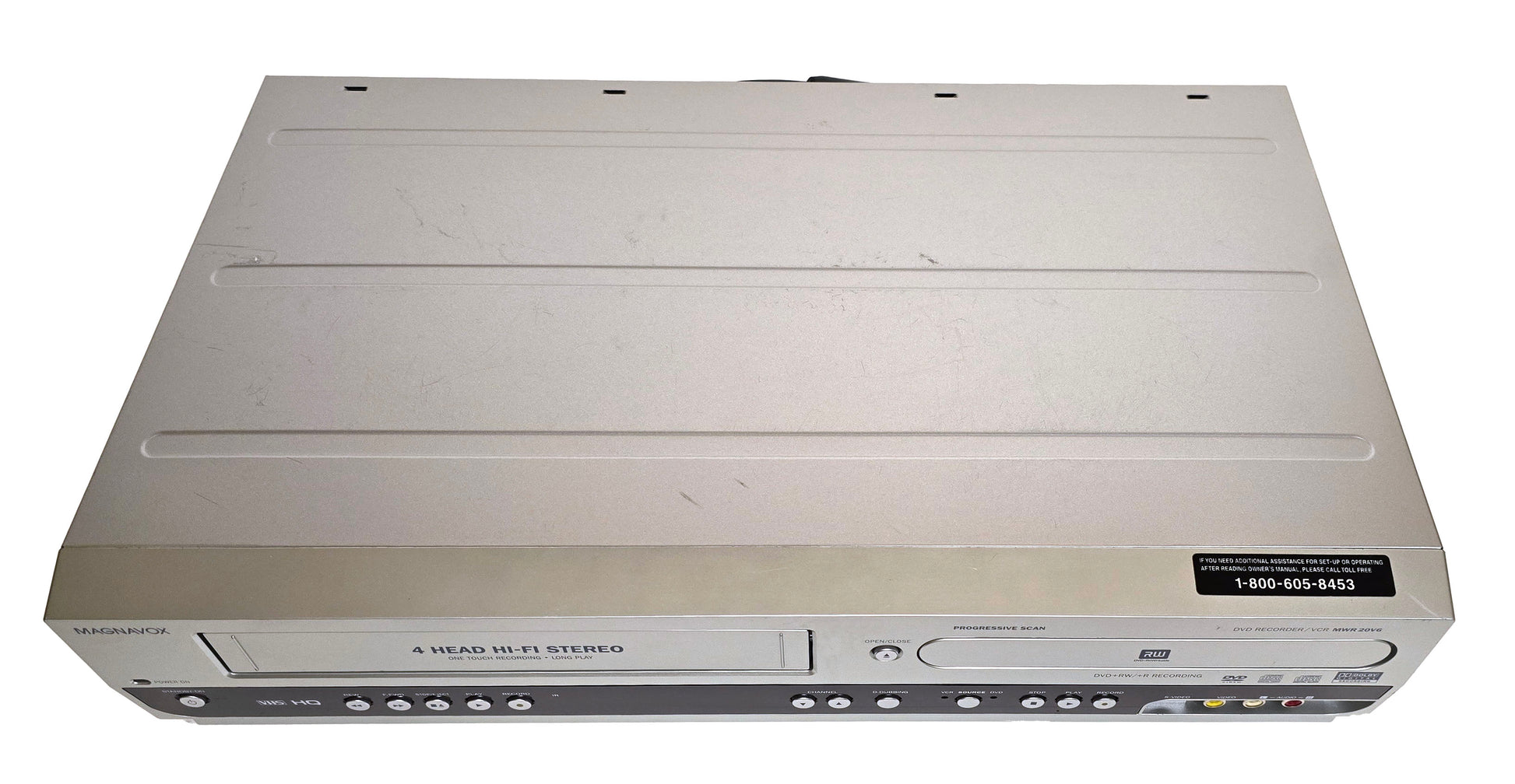 Magnavox MWR20V6 VHS VCR/DVD Recorder Combo - Top