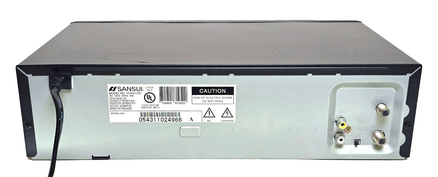 Sansui VCR4510D VCR, 4-Head Mono - Rear