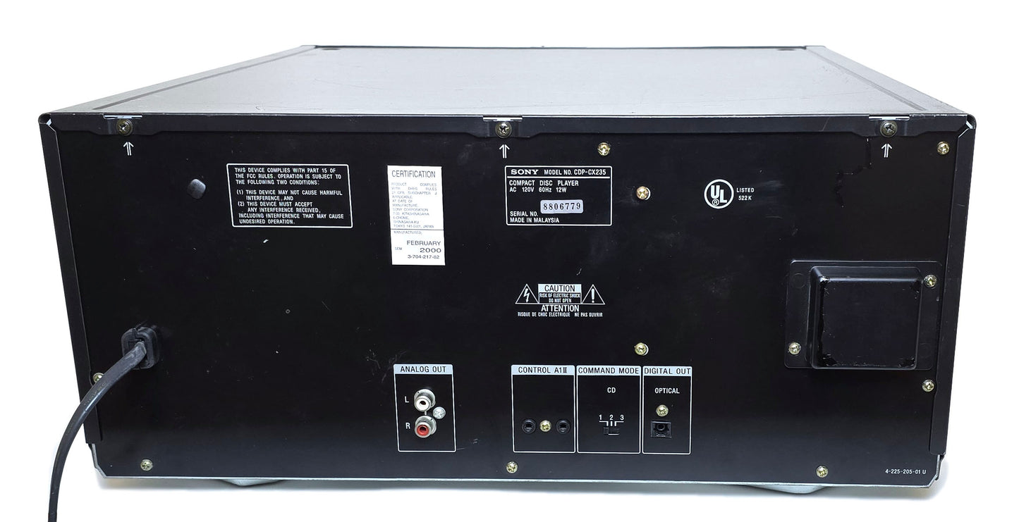 Sony CDP-CX235 MegaStorage 200 CD Changer - Rear