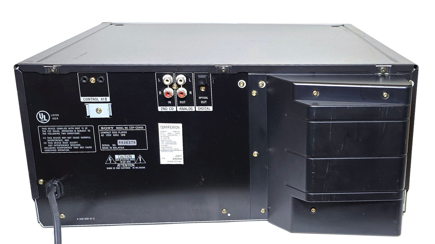 Sony CDP-CX400 MegaStorage 400 CD Changer - Rear