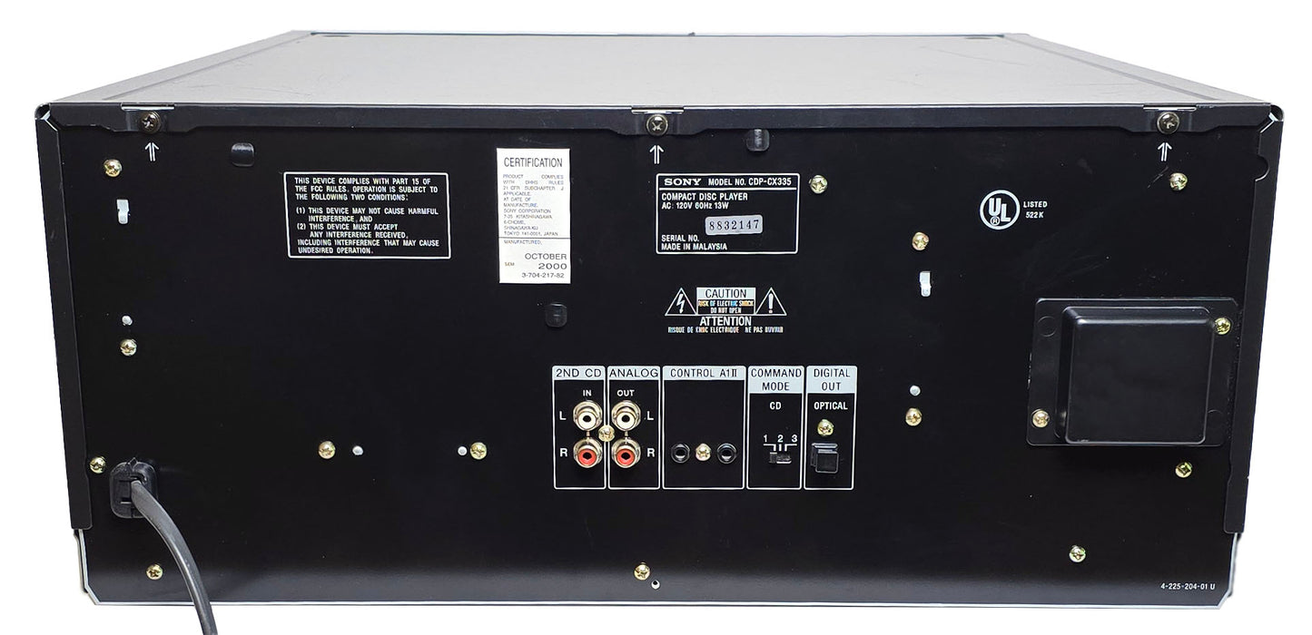 Sony CDP-CX335 MegaStorage 300 CD Changer - Rear