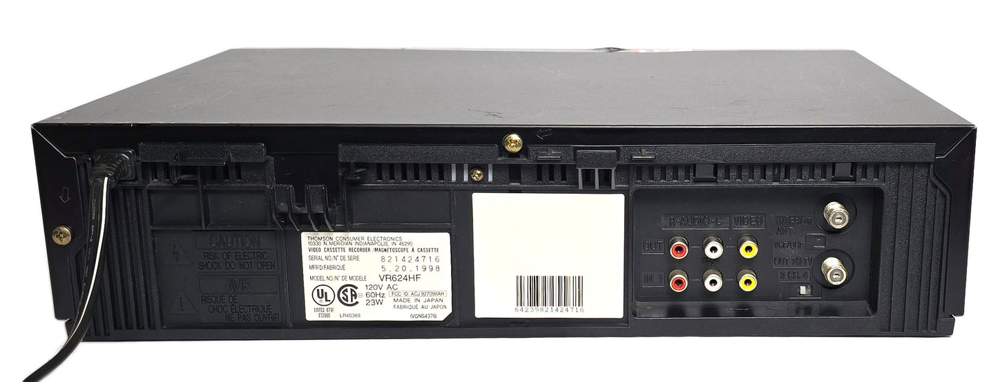 RCA VR624HF VCR, 4-Head Hi-Fi Stereo - Rear
