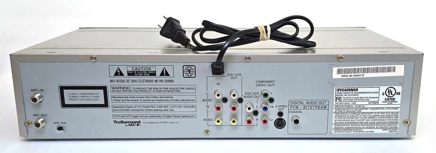 Sylvania DVC850C VCR/DVD Player Combo - Rear
