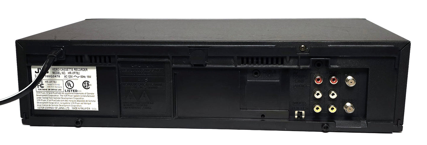 JVC HR-VP78U VCR, 4-Head Hi-Fi Stereo - Rear