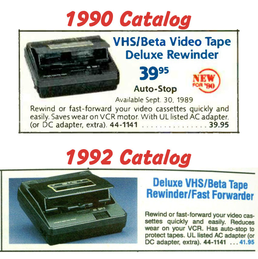 Radio Shack Realistic 44-1141 VHS & Beta Video Winder - Catalog Ad