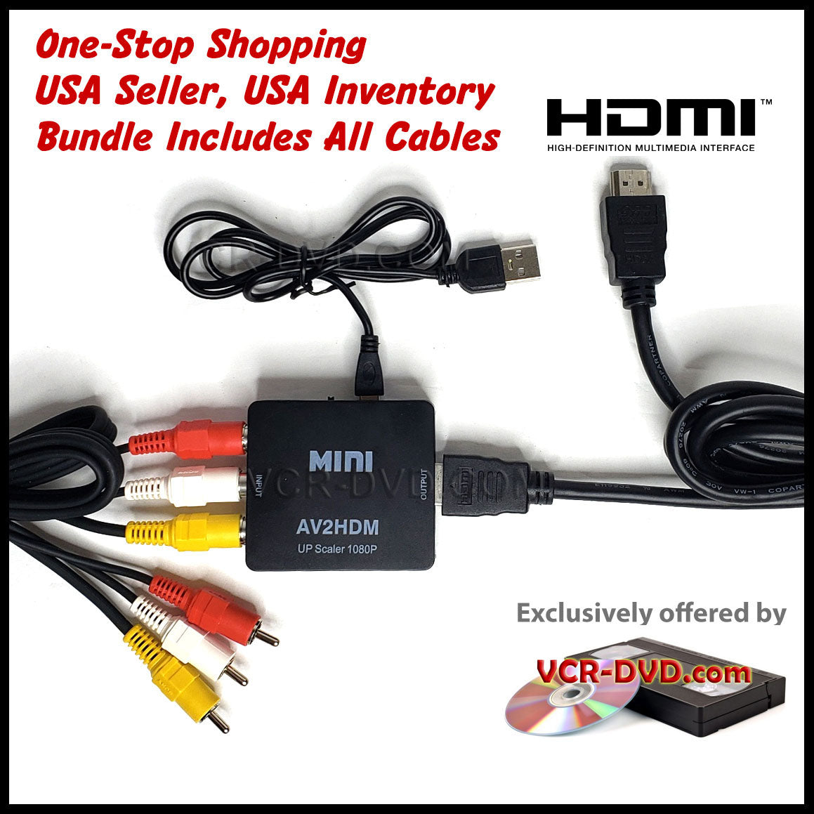 HDMI Converter Bundle for VCR, DVD, Game Console