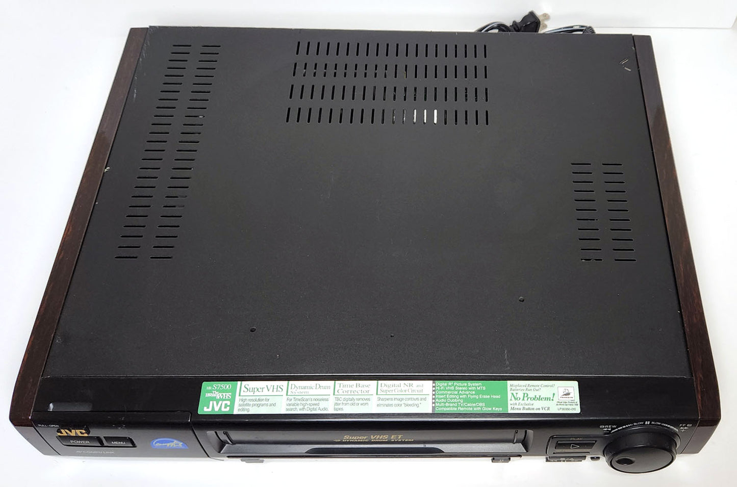 JVC HR-S7500U VCR, 4-Head Hi-Fi Stereo, Super VHS - Top