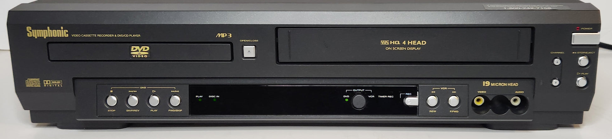 Symphonic WF803 VCR/DVD Player Combo - Front