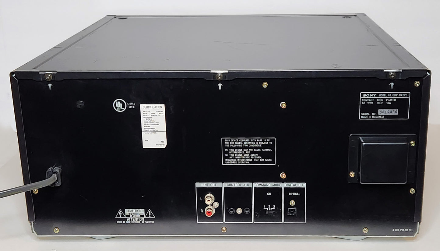 Sony CDP-CX225 MegaStorage 200 CD Changer - Back
